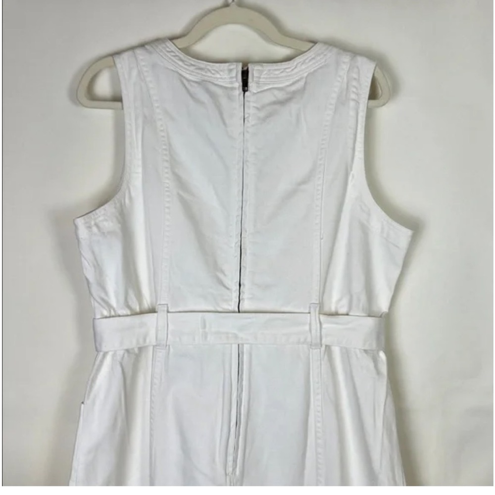 SUNDANCE Catalog NWT ‘Poppy’ Denim Jean Midi Belted Dress in White Size 12 - Picture 11 of 13
